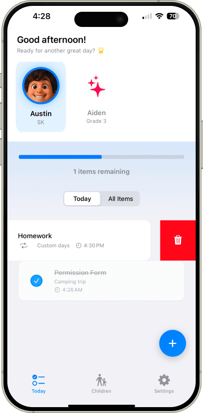 ParentPackIt App Screenshot